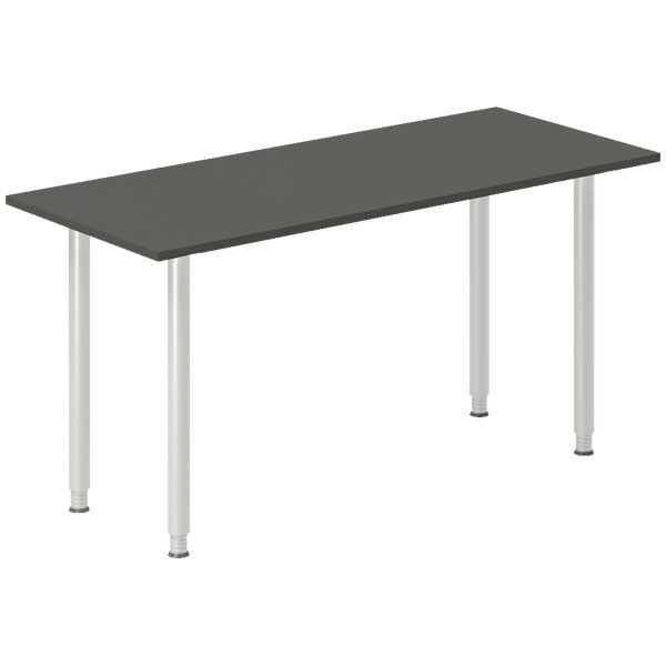 Ergoff Skrivebord DNA, Antracit 1400x600 mm I-ben/Alugrå – Skriveborde (billede 1)