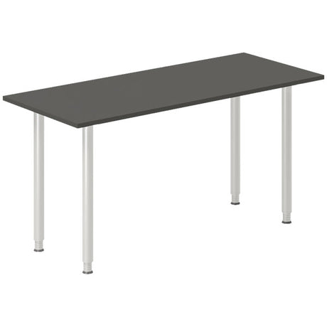 Ergoff Skrivebord DNA, Antracit 1400x600 mm I-ben/Alugrå – Skriveborde (billede 1)