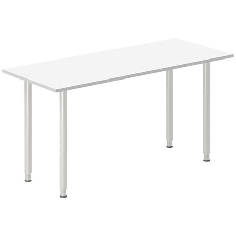 Skrivebord DNA, Hvid 1400x600mm I-ben/Alugrå – image 1