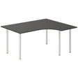 Ergoff Skrivebord DNA, Antracit 1600x1200 mm Højre I-ben/Alugrå – Skriveborde (billede 1)