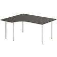 Ergoff Skrivebord DNA, Antracit 1600x1200 mm Venstre I-ben/Alugrå – Skriveborde (billede 1)