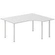 Ergoff Skrivebord DNA, Lysgrå 1600x1200 mm Højre I-ben/Alugrå – Skriveborde (billede 1)