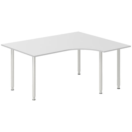 Ergoff Skrivebord DNA, Lysgrå 1600x1200 mm Højre I-ben/Alugrå – Skriveborde (billede 1)