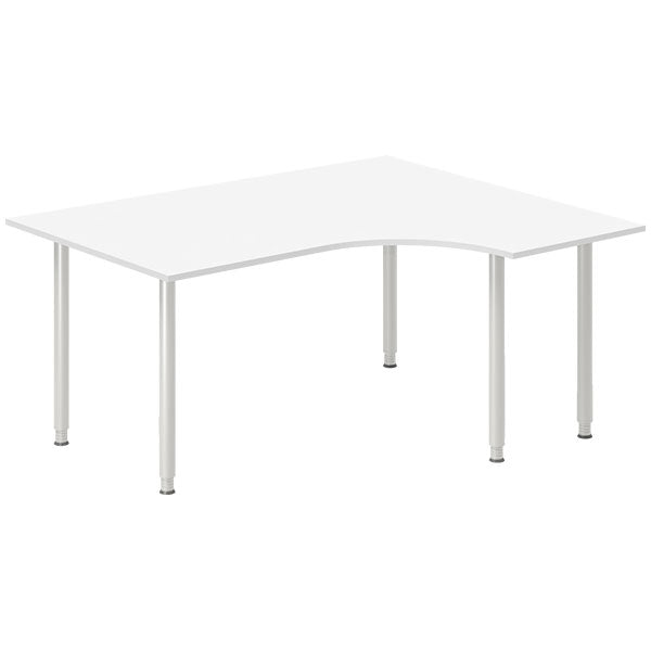 Skrivebord DNA, Hvid 1600x1200mm Højre I-ben/Alugrå – image 1