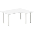 Ergoff Skrivebord DNA, Hvid 1600x1200mm Højre I-ben/Alugrå – Skriveborde (billede 1)