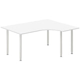 Ergoff Skrivebord DNA, Hvid 1600x1200mm Højre I-ben/Alugrå – Skriveborde (billede 1)