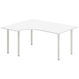 Ergoff Skrivebord DNA, Hvid 1600x1200mm Venstre I-ben/Alugrå – Skriveborde (billede 1)