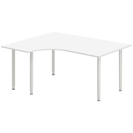 Ergoff Skrivebord DNA, Hvid 1600x1200mm Venstre I-ben/Alugrå – Skriveborde (billede 1)