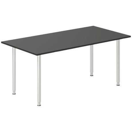 Ergoff Skrivebord DNA, Antracit 1600x800 mm I-ben/Alugrå – Skriveborde (billede 1)