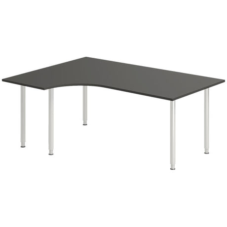 Ergoff Skrivebord DNA, Antracit 1800x1200 mm Venstre I-ben/Alugrå – Skriveborde (billede 1)