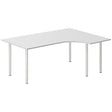 Ergoff Skrivebord DNA, Lysgrå 1800x1200 mm Højre I-ben/Alugrå – Skriveborde (billede 1)