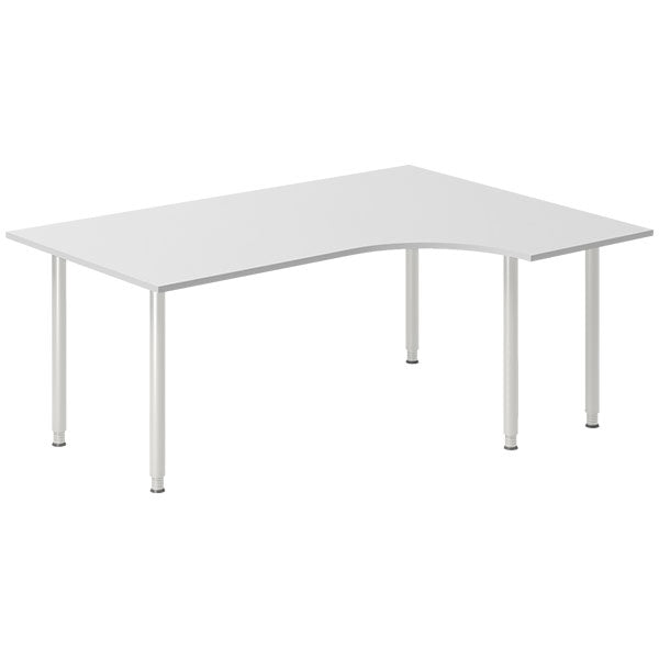 Ergoff Skrivebord DNA, Lysgrå 1800x1200 mm Højre I-ben/Alugrå – Skriveborde (billede 1)