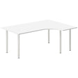 Ergoff Skrivebord DNA, Hvid 1800x1200mm Højre I-ben/Alugrå – Skriveborde (billede 1)