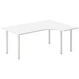 Ergoff Skrivebord DNA, Hvid 1800x1200mm Højre I-ben/Alugrå – Skriveborde (billede 1)