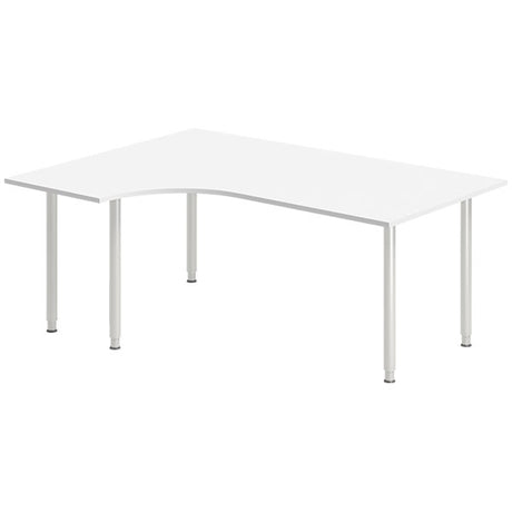 Ergoff Skrivebord DNA, Hvid 1800x1200mm Venstre I-ben/Alugrå – Skriveborde (billede 1)