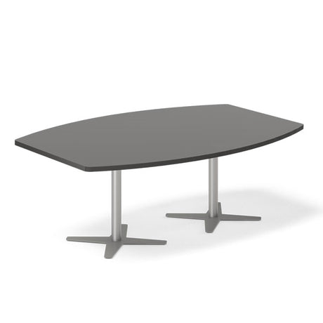 Konferencebord DNA, Antracit 2000x1200 mm bådformet, Alugrå understel – image 1