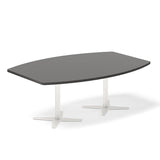 Ergoff Konferencebord DNA, Antracit 2000x1200 mm bådformet, Hvid understel – Konferenceborde (billede 1)