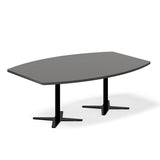 Ergoff Konferencebord DNA, Antracit 2000x1200 mm bådformet, Sort understel – Konferenceborde (billede 1)
