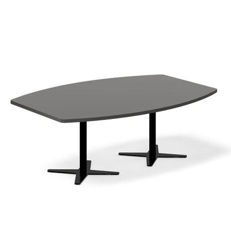 Ergoff Konferencebord DNA, Antracit 2000x1200 mm bådformet, Sort understel – Konferenceborde (billede 1)