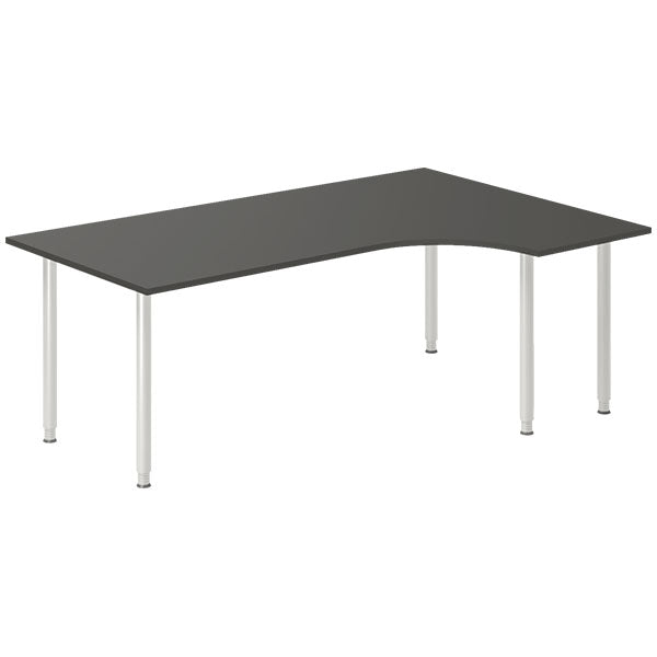 Ergoff Skrivebord DNA, Antracit 2000x1200 mm Højre I-ben/Alugrå – Skriveborde (billede 1)
