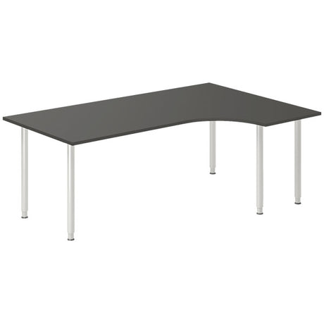 Ergoff Skrivebord DNA, Antracit 2000x1200 mm Højre I-ben/Alugrå – Skriveborde (billede 1)