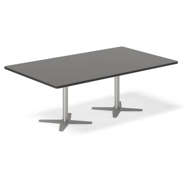 Konferencebord DNA, Antracit 2000x1200 mm rektangulært, Alugrå understel – image 1