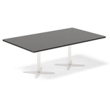 Konferencebord DNA, Antracit 2000x1200 mm rektangulært, Hvid understel – image 1