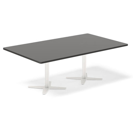 Konferencebord DNA, Antracit 2000x1200 mm rektangulært, Hvid understel – image 1