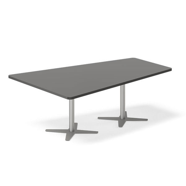 Konferencebord DNA, Antracit 2000x1425 mm trapezformet, Alugrå understel – image 1