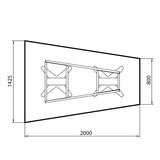 Konferencebord DNA, Antracit 2000x1425 mm trapezformet, Alugrå understel