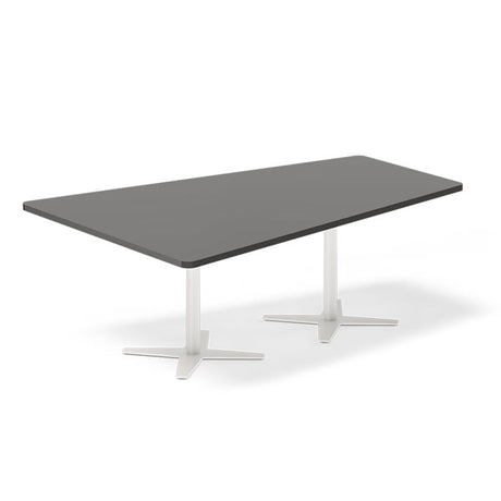 Ergoff Konferencebord DNA, Antracit 2000x1425 mm trapezformet, Hvid understel – Konferenceborde (billede 1)
