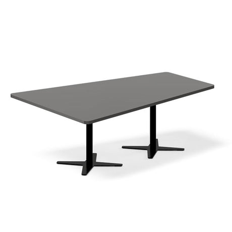 Konferencebord DNA, Antracit 2000x1425 mm trapezformet, Sort understel – image 1