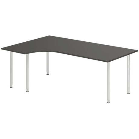 Ergoff Skrivebord DNA, Antracit 2000x1200 mm Venstre I-ben/Alugrå – Skriveborde (billede 1)