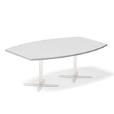 Konferencebord DNA, Lysgrå 2000x1200 mm bådformet, Hvid understel – image 1