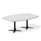 Konferencebord DNA, Lysgrå 2000x1200 mm bådformet, Sort understel