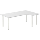 Ergoff Skrivebord DNA, Lysgrå 2000x1200 mm Højre I-ben/Alugrå – Skriveborde (billede 1)