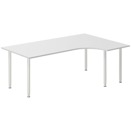 Ergoff Skrivebord DNA, Lysgrå 2000x1200 mm Højre I-ben/Alugrå – Skriveborde (billede 1)