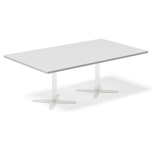 Ergoff Konferencebord DNA, Lysgrå 2000x1200 mm rektangulært, Hvid understel – Konferenceborde (billede 1)
