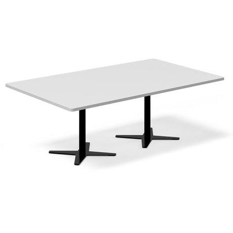 Ergoff Konferencebord DNA, Lysgrå 2000x1200 mm rektangulært, Sort understel – Konferenceborde (billede 1)