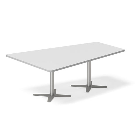 Ergoff Konferencebord DNA, Lysgrå 2000x1425 mm trapezformet, Alugrå understel – Konferenceborde (billede 1)