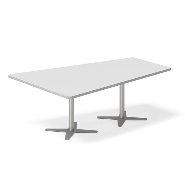 Ergoff Konferencebord DNA, Lysgrå 2000x1425 mm trapezformet, Alugrå understel – Konferenceborde (billede 1)