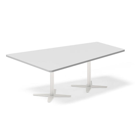 Konferencebord DNA, Lysgrå 2000x1425 mm trapezformet, Hvid understel – image 1