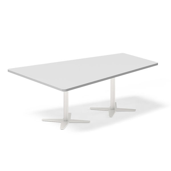 Ergoff Konferencebord DNA, Lysgrå 2000x1425 mm trapezformet, Hvid understel – Konferenceborde (billede 1)