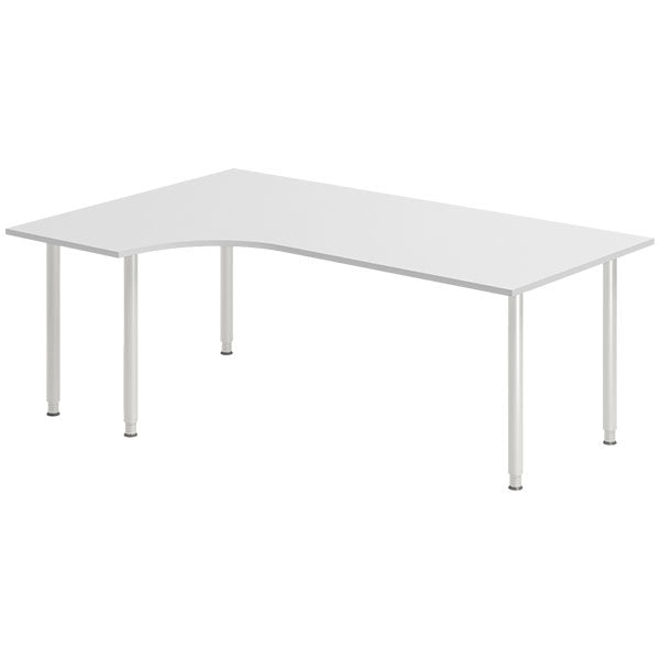 Ergoff Skrivebord DNA, Lysgrå 2000x1200 mm Venstre I-ben/Alugrå – Skriveborde (billede 1)