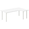 Ergoff Skrivebord DNA, Hvid 2000x1200mm Højre I-ben/Alugrå – Skriveborde (billede 1)