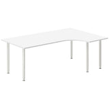 Ergoff Skrivebord DNA, Hvid 2000x1200mm Højre I-ben/Alugrå – Skriveborde (billede 1)
