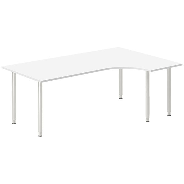 Ergoff Skrivebord DNA, Hvid 2000x1200mm Højre I-ben/Alugrå – Skriveborde (billede 1)