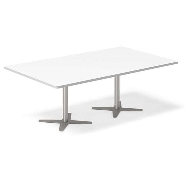 Ergoff Konferencebord DNA, Hvid 2000x1200 mm rektangulært, Alugrå understel – Konferenceborde (billede 1)