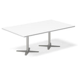 Ergoff Konferencebord DNA, Hvid 2000x1200 mm rektangulært, Alugrå understel – Konferenceborde (billede 1)