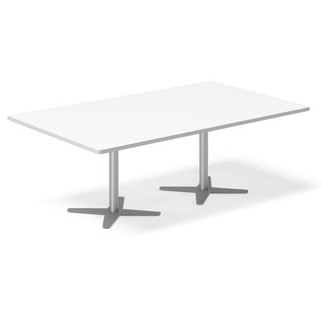 Ergoff Konferencebord DNA, Hvid 2000x1200 mm rektangulært, Alugrå understel – Konferenceborde (billede 1)